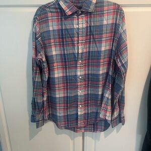 Ralph Lauren Luxury Flannel Blue and Pink Plaid Shirt